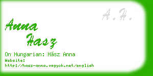 anna hasz business card